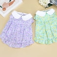 thumbnail image 4 of Sleeveless Pet Clothes - Fade-Resistant Cotton Flower Printed Dress - Wrinkle Hem for Summer, 4 of 8
