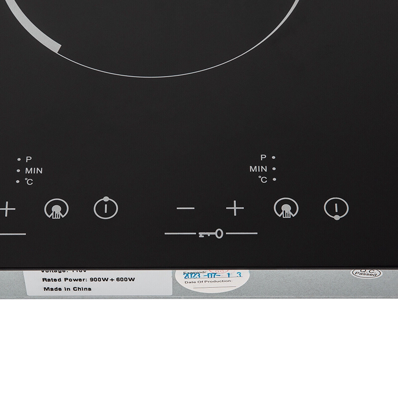 110V Electric Stove Ceramic Cooktop Sensor Touch Control 2 Burners with Plug