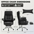 thumbnail image 4 of Furniliving Big and Tall Office Chair, Ergonomic Executive Office Chair with Footrest & Lumbar Support, High Back PU Leather Gaming Chair for Bedroom, Office, Black, 4 of 11