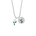 thumbnail image 2 of Delight Jewelry White Flower Silvertone Script Initial Disc - I - Charm Necklace, 20"+3", 2 of 4