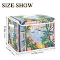 thumbnail image 5 of Yayeee Collapsible Cube Storage Bin with Lid Fabric Closet Decorative Basket with Handles, Floral Seaside, 5 of 7