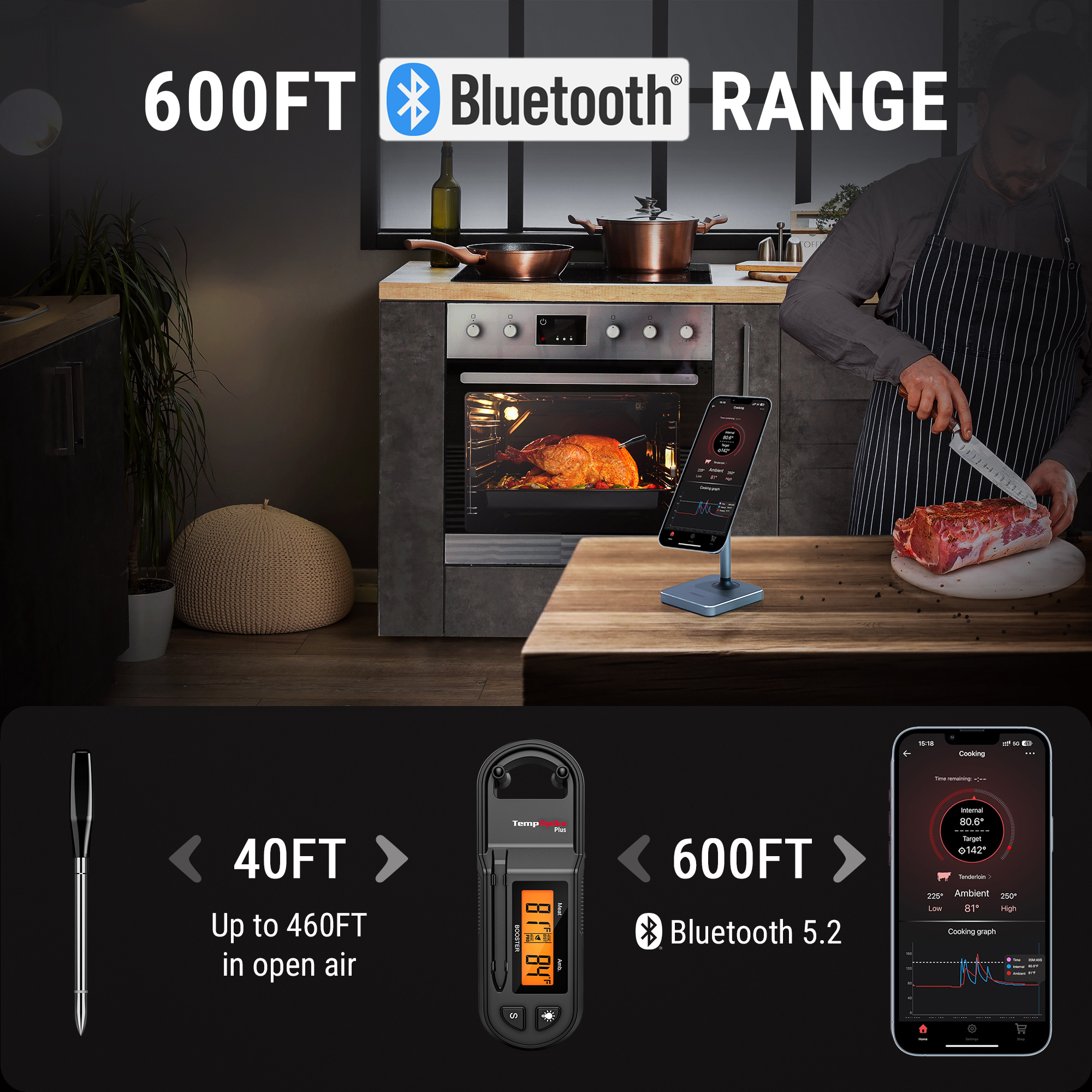 ThermoPro TempSpike Plus Wireless Meat Thermometer photo 2