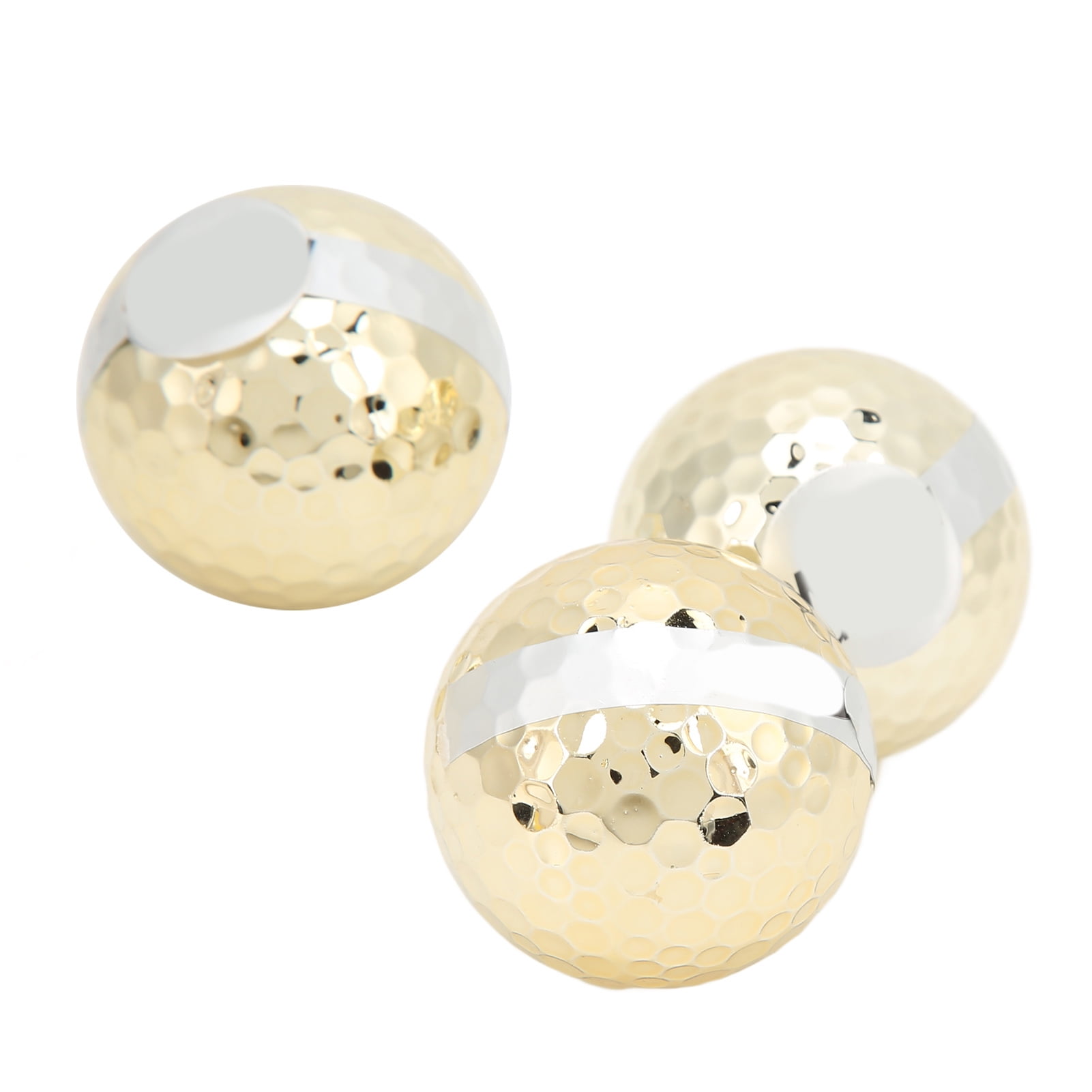 NFTIGB 3Pcs Gold Plated Golf Ribbon Ball Luxurious Elegant Golf Balls Gifts for Opening Ceremony Events (13.0 cm / 5.12 inches)