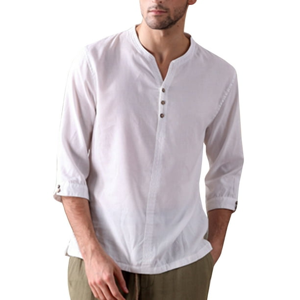 Clothes, Shoes & Accessories Men's Casual Shirts & Tops Mens Linen Tee ...