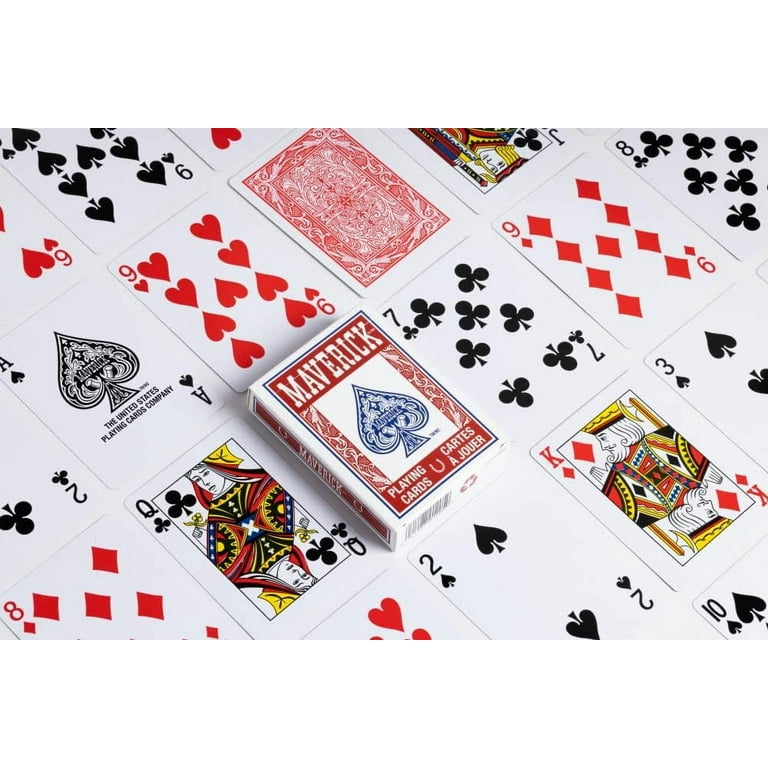 MAVERICK Playing Cards, Standard Index, Plastic Coated, Poker Size
