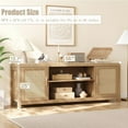 thumbnail image 7 of Rattan TV Stand for 65 inch, Boho Entertainment Center with Storage Cabinet and Adjustable Shelves, for Living Room Bedroom, Natural Oak, 7 of 7