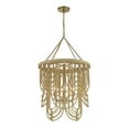 thumbnail image 5 of Burnished Brass with Natural Rattan Four Light Pendant from the Bremen Collection, 5 of 7