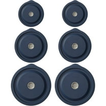 Replacement Lids for Pyrex 7200-PC 2 Cup and 7201-PC 4 Cup and 7402-PC 6/7 Cup, Silicone Round Storage Cover Lid for Anchor Hocking Glass Bowl 6 Pack Dark Blue