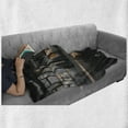 thumbnail image 6 of Industrial Soft Flannel Fleece Throw Blanket, Creepy Dark Interior of a Derelict Workplace Blight Aged Warehouse Door Image, Cozy Plush for Indoor and Outdoor Use, 70" x 90", Multicolor, by Ambesonne, 6 of 6