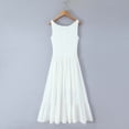 thumbnail image 4 of THDHVS Elegant Dresses for Women,Womens Dresses,Solid Color V Neck Sleeveless Dress with Back Zipper and Cinched Waist White, 4 of 9