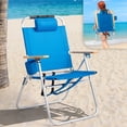 thumbnail image 3 of MOTORHOT Aluminum Backpack Beach Chair – Tall Beach Chairs for Adults, Portable with Adjustable Straps, 3-Position Reclining, Cup Holder, High Lightweight Beach Chairs for Beach, 3 of 9