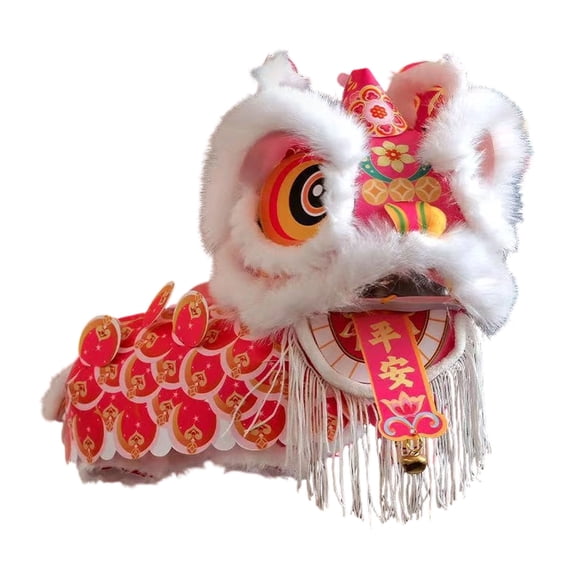 DIY Chinese Lion Dance Lantern with LED Light - Red "Peace" Design - Traditional Chinese New Year Handmade Craft for Kids & Adults - Festive Hanging Decoration (Style as Pictured)
