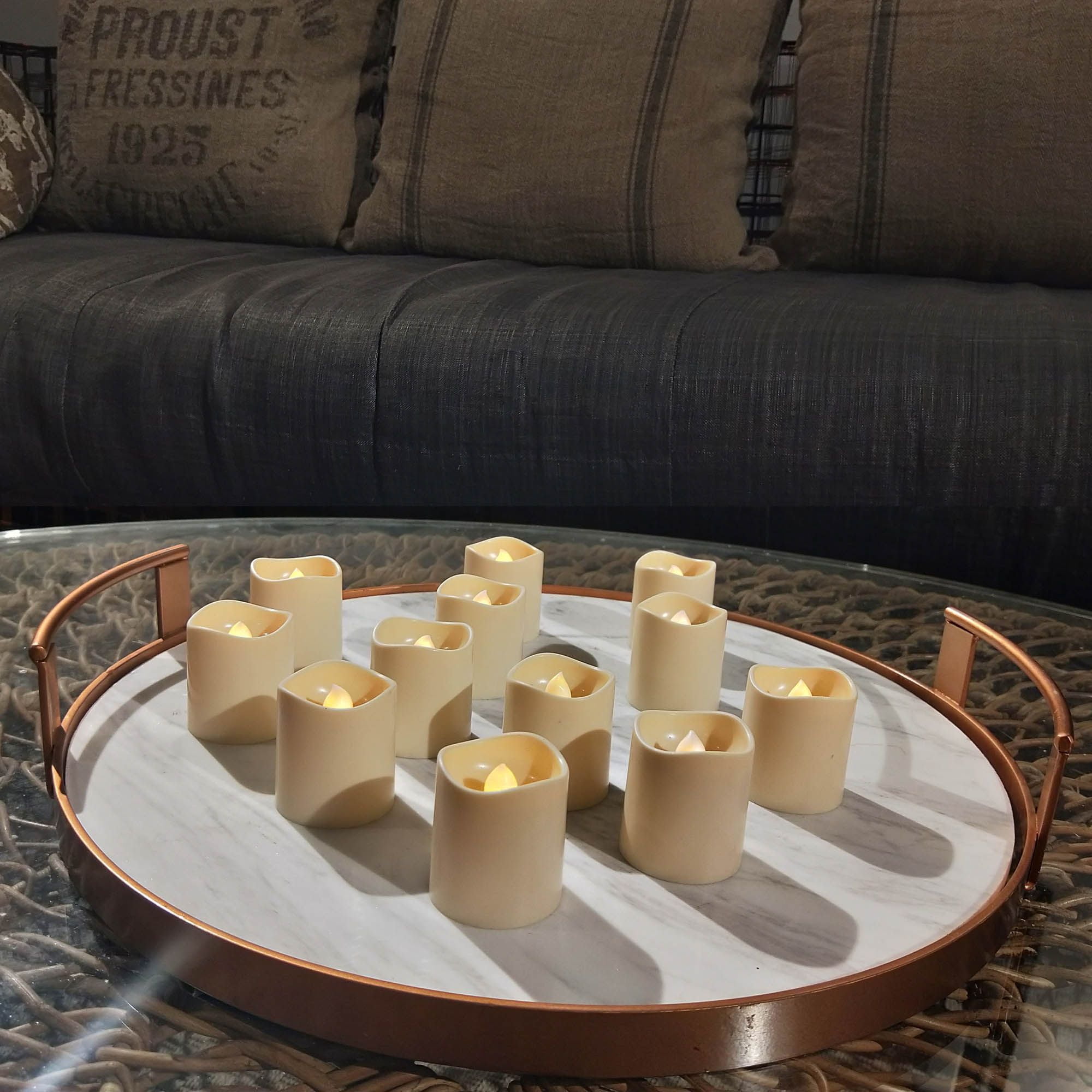 Mainstays Flameless LED Votives, Ivory, Set of 12