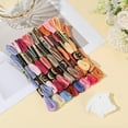 thumbnail image 3 of 18 Skeins 6 Strands Colorful Variegated Embroidery Floss Bulk Polyester Gradient Cross Stitch Thread Friendship Bracelets String with 12 Floss Bobbins for Hand Sewing Jewelry Crafts Clothes, 3 of 9
