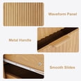 thumbnail image 4 of Cajonera moderna de madera con 3 cajones grandes – Patas metálicas y tiradores dorados – Diseño de veta de madera – Gran almacenamiento – Color Wood grain, 71x43x76cm, 4 of 7