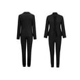 thumbnail image 3 of Two Piece Sets for Women Dressy Suits Long Sleeve Blazer Sets Tapered Suits Business Professional Outfits Black M, 3 of 6