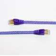 thumbnail image 2 of Tera Grand - CAT7 10 Gigabit Ethernet Ultra Flat Patch Cable Modem Router LAN Playstation Xbox - Built with Gold Plated, Shielded RJ45 Connectors Nylon Braided Jacket, 25 Ft Purple and Blue, 2 of 3