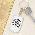 thumbnail image 6 of Possible With Jesus Mark 9:23 Stainless Steel or 18k Gold Premium Swivel Dog Tag Keychain, 6 of 10