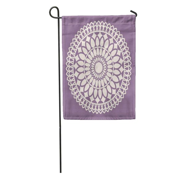SIDONKU Beige Pattern Beautiful Lace Dollie Moroccan Dolly Crochet Ivory Applique Garden Flag Decorative Flag House Banner 12x18 inch