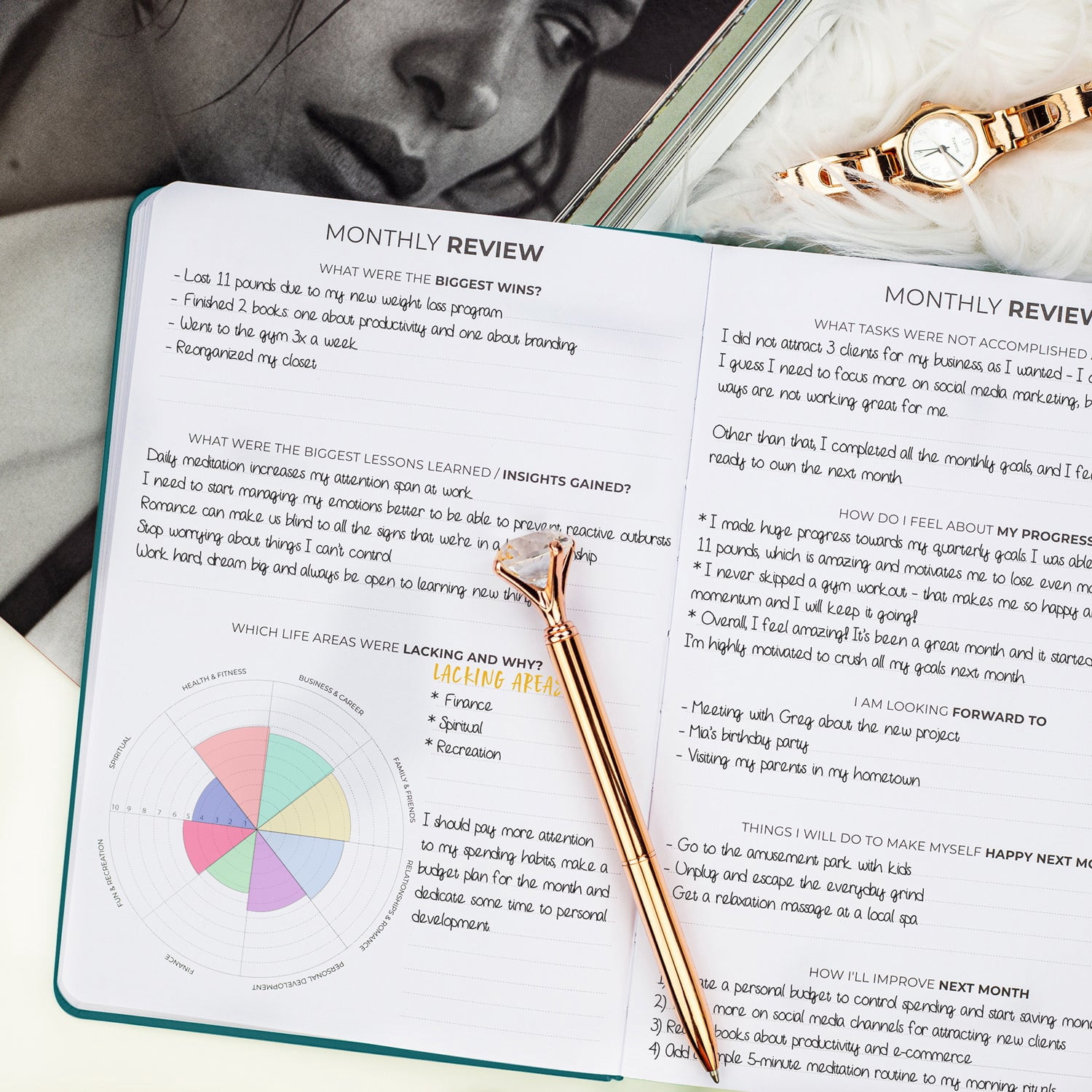 Clever Fox Planner Premium Edition – Undated Luxurious Weekly & Monthly Planner to Increase Productivity and Hit Your Goals – Organizer – Start Anytime, A5, Lasts 1 Year, Dark Teal (Weekly)