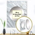 thumbnail image 3 of Designart "Minimalist Fossils in Earthy White Tones" Abstract Collages Mirror Wall Decor - Modern White Abstract Hallway Wall Mirror Art - 40" x 30" Inch, 3 of 5