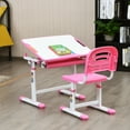 Gymax Height Adjustable Children's Desk Chair Set Multifunctional Study