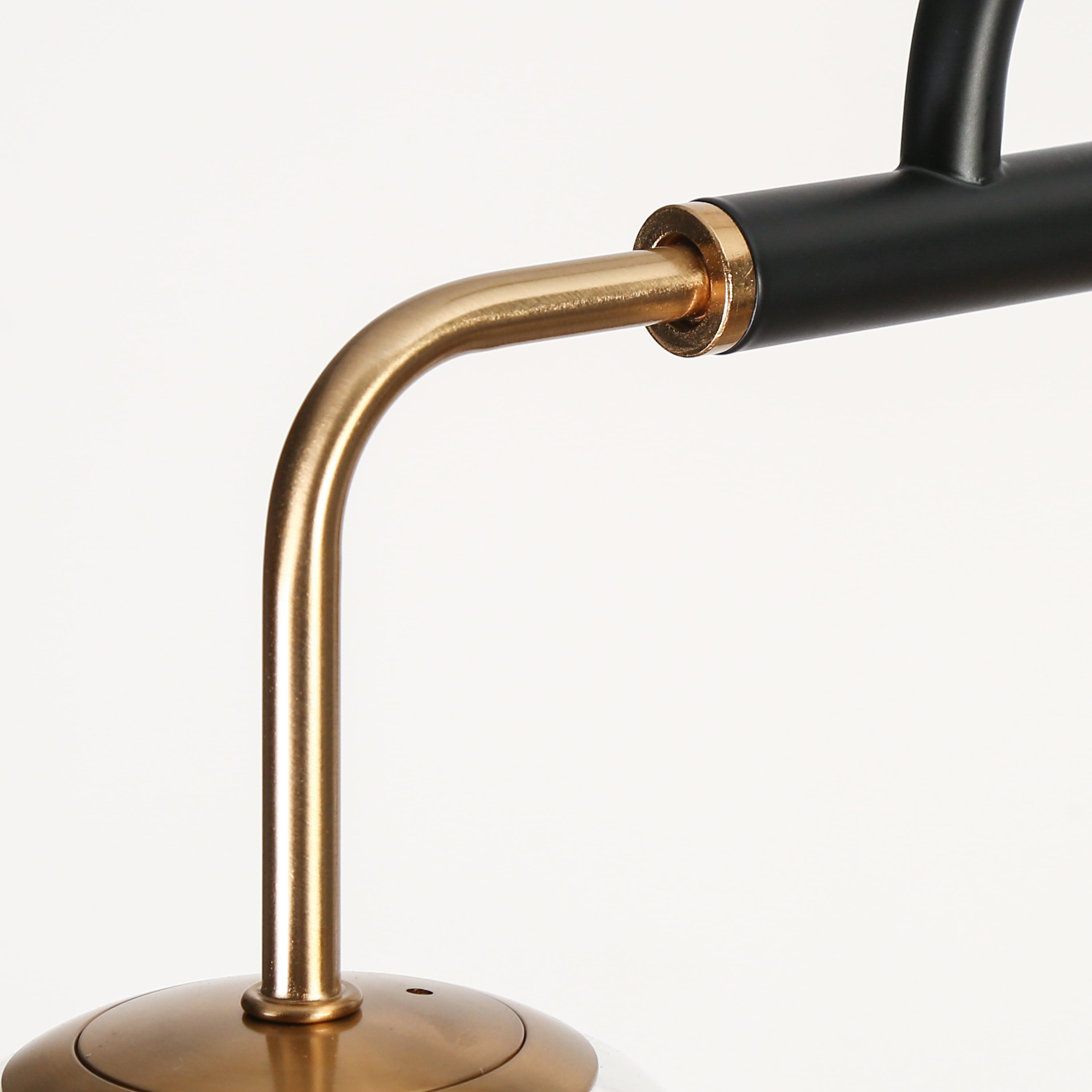 LNC Black & Gold 5-Light Linear Chandelier with Ripple Glasss, for Kitchen Island