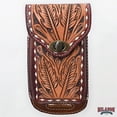 thumbnail image 2 of Hilason Horse Saddle Gorgeous Floral American Leather Cell Phone Case Pouch Tan, 2 of 8