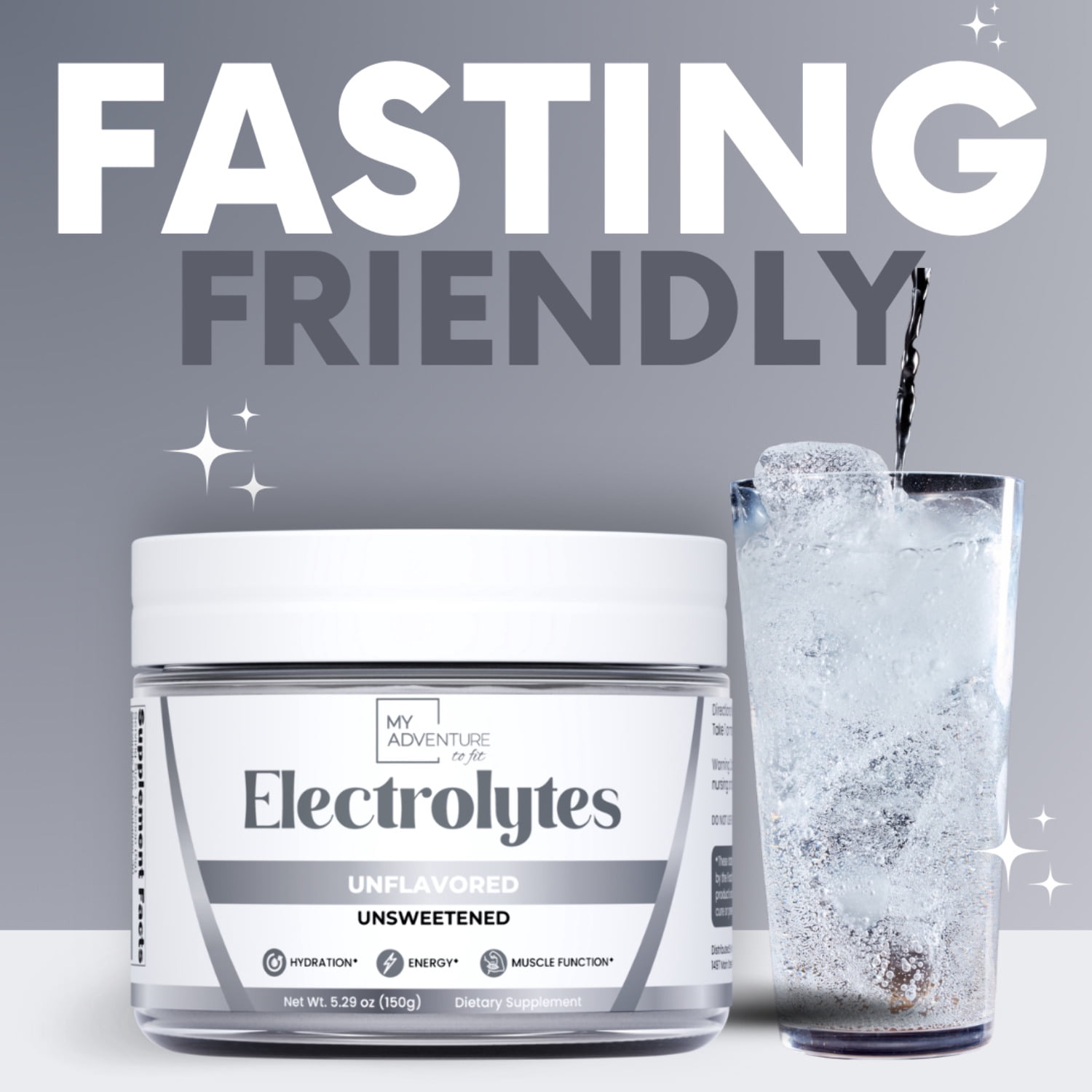 Unflavored Electrolytes Powder – Unsweetened, Zero Sugar Hydration (30 Servings)