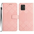 thumbnail image 2 of For Motorola Moto G Power 5G (2023) Wallet Case with [RFID Blocking] [Wrist Strap] [Support Kickstand] Leather Lattice Embossed Flip Magnetic Clasp Cover Credit Card Holder Case, Pink, 2 of 9