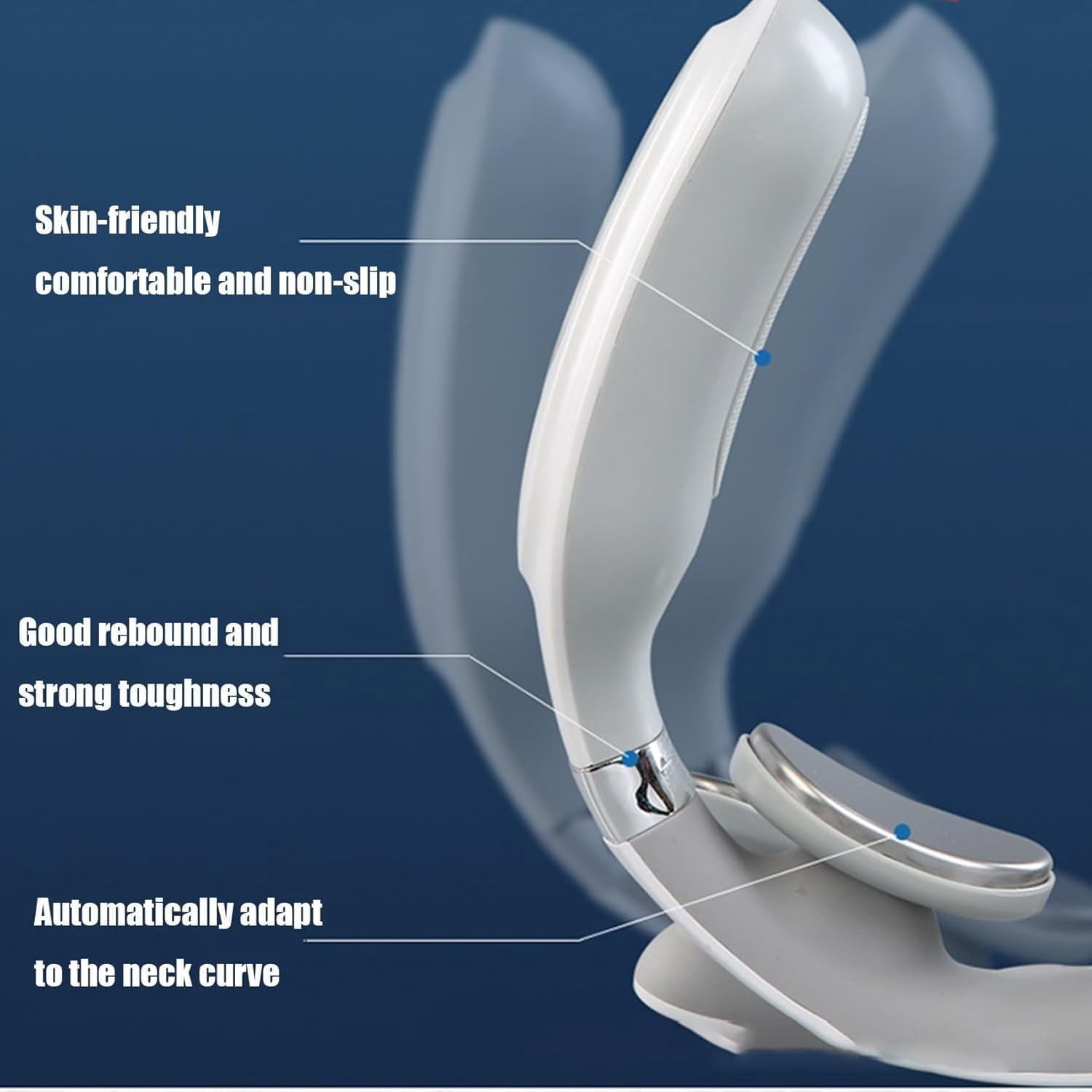 Vitality Magic Pro 2.0 Neck Massager, Vagus Nerve Stimulator for Neck4-Head Electric Massager, 6 Modes & 14 Intensity Levels, Cordless Rechargeable Design, Shoulder Relaxation & Pain Relief（White）