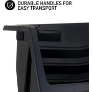 Hyper Tough Heavy Duty Nesting Plastic Stack Bin, Black