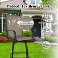 thumbnail image 6 of Outdoor Swivel Bar Stools Set of 2, 26.6" Seat Height with Ventilated Metal Backrest& Textilene Fabric, Brown, 6 of 8