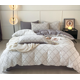 thumbnail image 1 of Xiao Hua Juego de sábanas, juego de sábanas y fundas de almohada, juego de cama individual, ropa de cama de hotel, decoración del hogar (Gray), 1 of 4