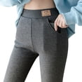 thumbnail image 2 of Forro Polar Para Mujer, Mallas Gruesas Elásticas De Cintura Alta Con Bolsillos, Pantalones De Yoga Cálidos Térmicos Para Invierno, Pantalones Para Senderismo Y Correr Eigraketly HA046943-03, 2 of 6