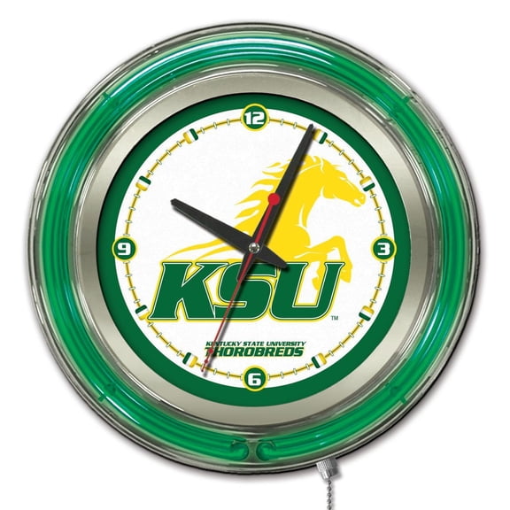 Holland Bar Stool Co. Kentucky State University Double Neon Wall Clock