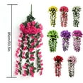 thumbnail image 3 of Fake Hanging Plants Verdsylv Artificial Hanging Vine with Flowers, Faux Rattan Plant Garland for Wall Indoor Outdoor Decor, Wedding Hanging Basket Living Room, Artificial Hanging Flowers, F, 3 of 8