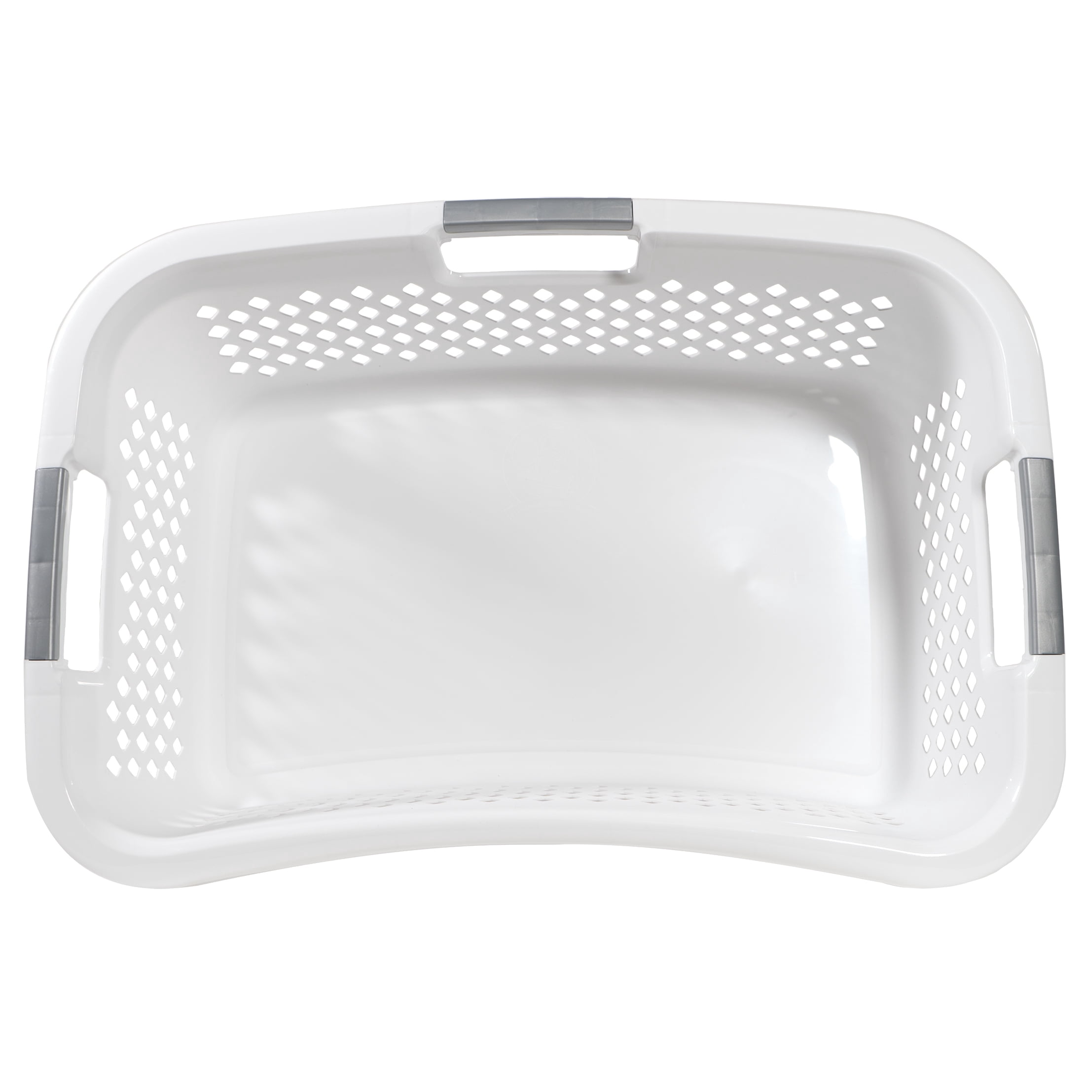 Home Logic 1.5-Bu Front Load Plastic Laundry Basket, White (Set of 4)