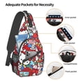 thumbnail image 3 of Hello Kitty Sling Bag for Women, Crossbody Sling Backpack Daybackpack, Cute Shoulder Bag Chest Bag for Travel Hiking Cycling, 15.3*7.2*3.5 Inch, 3 of 8