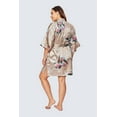 thumbnail image 3 of KIM+ONO Plus Size Short Kimonos Satin Robe for Women, Plus Size Japanese Robe, Womens Kimono Robes - Floral - Peacock & Blossoms - Willow, 3 of 4