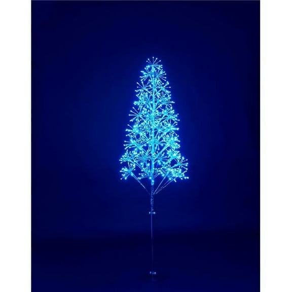 Queens of Christmas LED-TR3D06-LBL 6 ft. Blue Starburst LED Tree