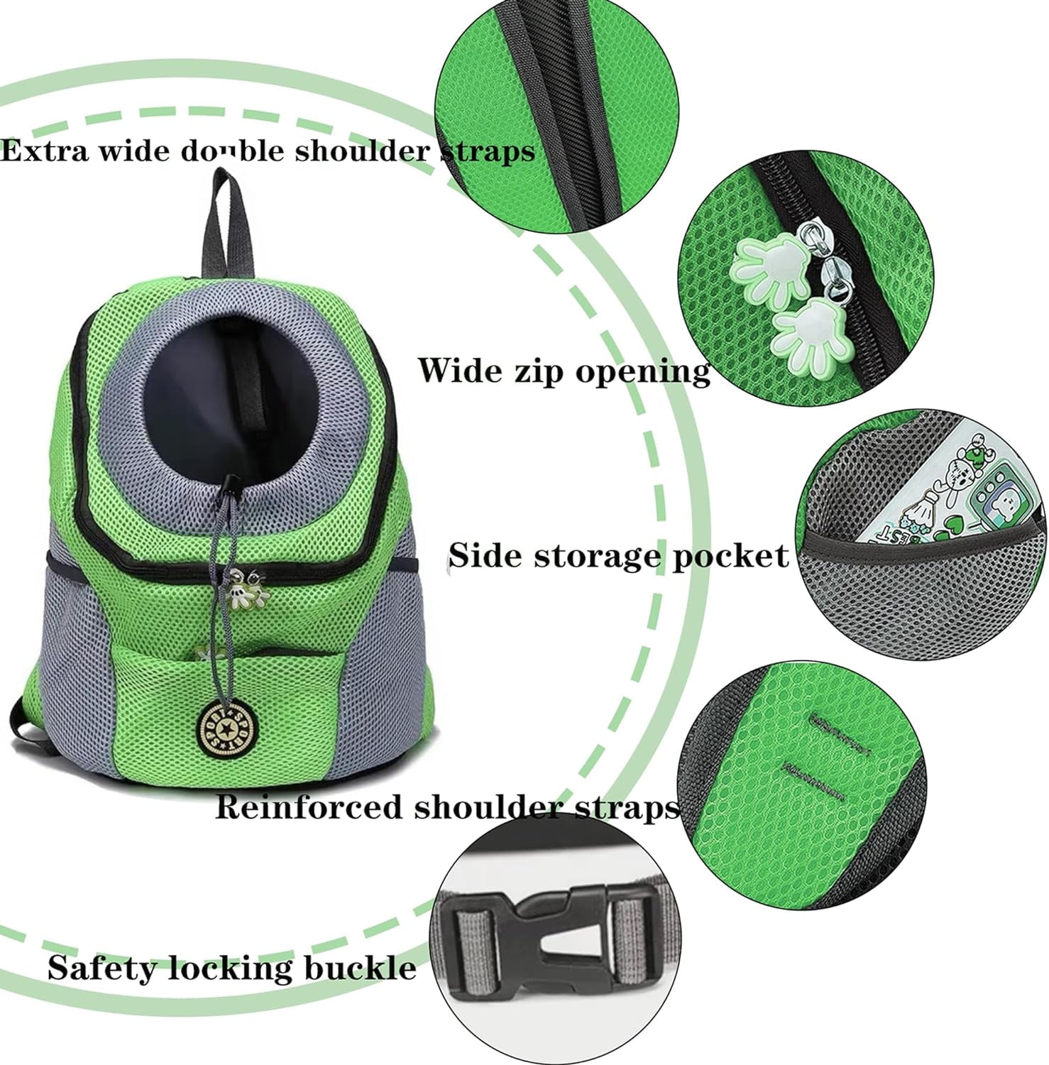 Pet Dog Carrier, Travel Back Pack with Safety Reflective Strips for Travel Hiking Cycling Outdoor Dogs Cats