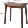 thumbnail image 5 of Saddle Cushion Vanity Stool Chair, Foot Rest Stool with Solid Wood Legs, Modern Vanity Bench Ottoman for Piano, Upholstered Seat for Bedroom, Entryway, Walnut Legs&Brown Linen WBD007HC, 5 of 9