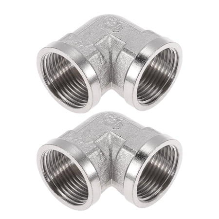 Unique Bargains Copper Electroplated Pipe Fittings 3/4 Female Double Female Threaded Elbow 1.65 2 Pcs