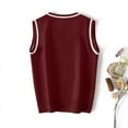 thumbnail image 4 of Cethrio Boys Sweater Vests, Knitting Cotton Sleeveless Pullover V Neck School Uniform Vests Wine Size 9-10T, 4 of 5