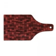 thumbnail image 1 of Brick Cutting Board, Monochrome Style Repeating Rectangular Diagonal Zigzags, Decorative Tempered Glass Cutting and Serving Board, in 3 Sizes, by Ambesonne, 1 of 2