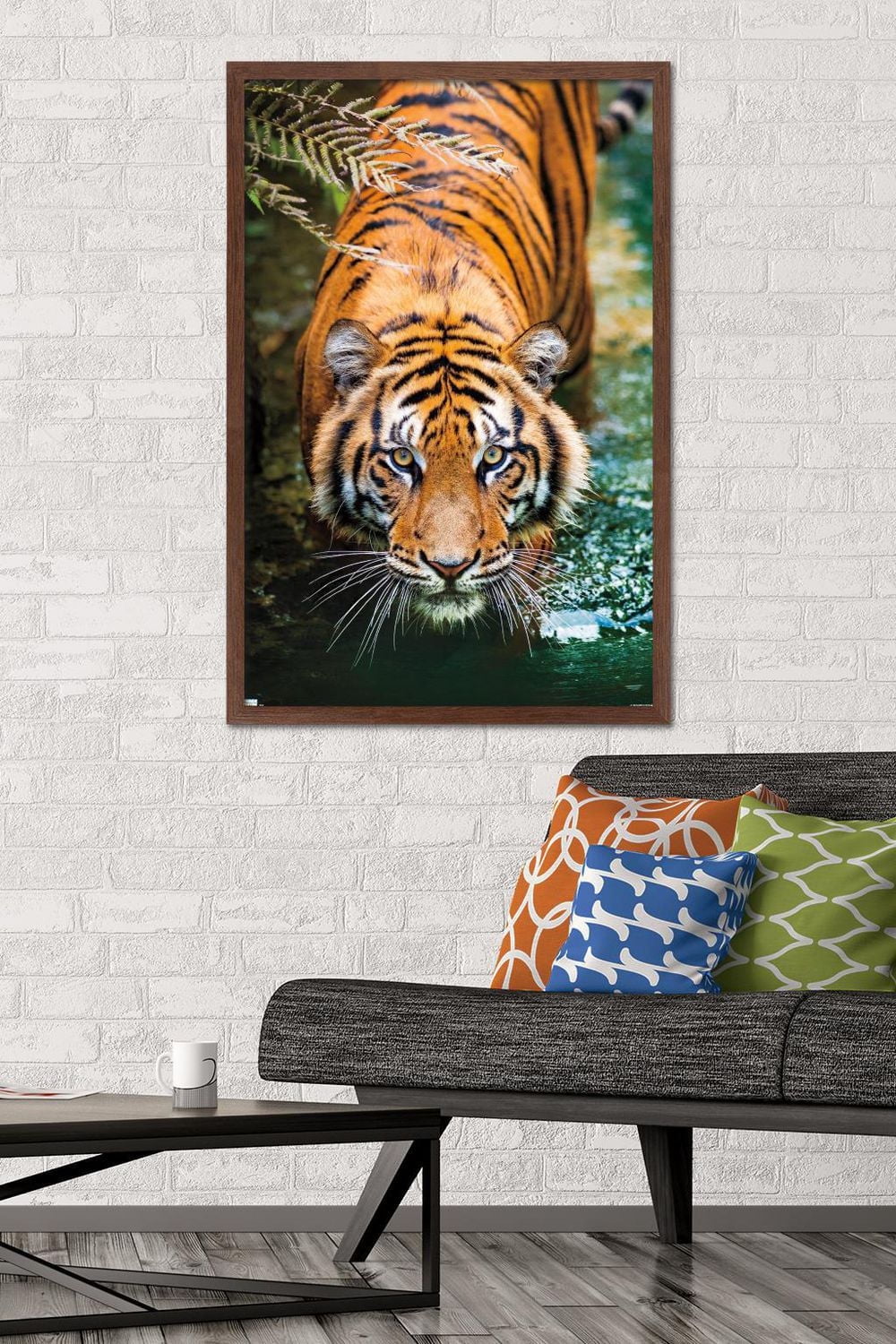 Tiger - Water Wall Poster, 22.375" x 34" Framed