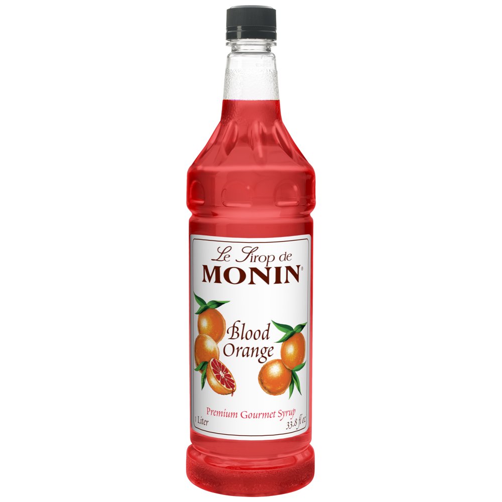Monin, Blood Orange Flavored Syrup, 1 Liter (4 Count)