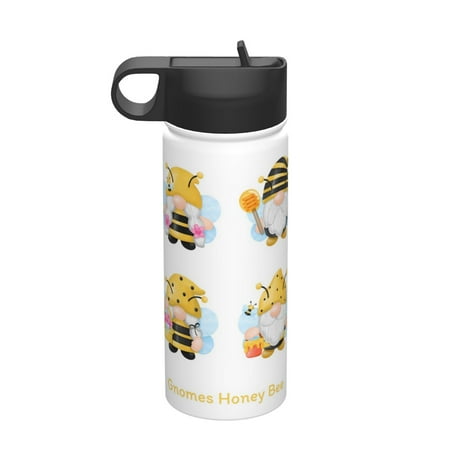 

Tideii Gnomes Honey Bee for 18OZ Insulated Space Bottle Stainless Steel Water Cup with Straw Suitable for Outdoor Sports Unisex