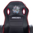 thumbnail image 3 of Minecraft: Gaming Chair - Black-Red - 24 x 26", Adult Computer & Desk Chair, 5 Wheels & Height Adjustable, Game Themed Graphics, Furniture, Licensed, 3 of 6